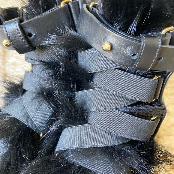 NWOB black Balmain fur boots/sneaker - 38 - Picture 4 of 10